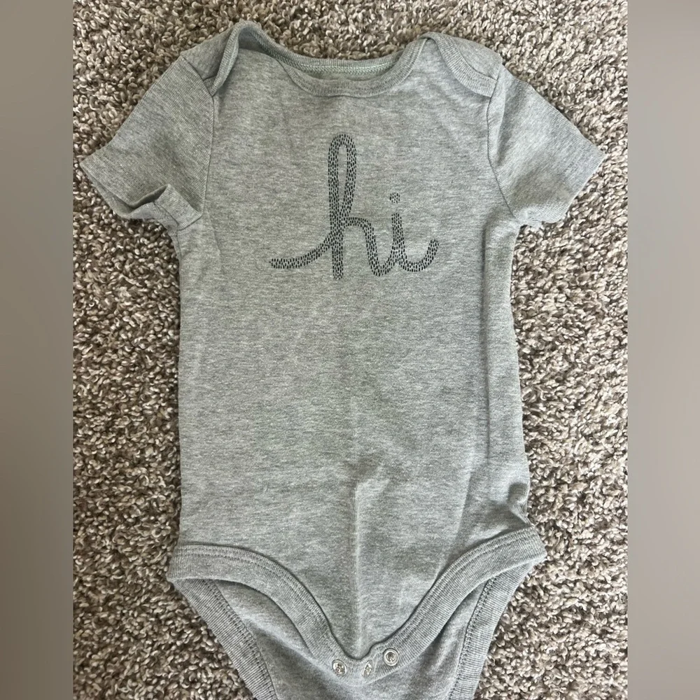 Cloud Island Gray, Black, and White Baby Bodysuit Set